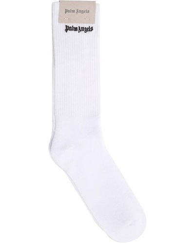 Palm Angels White Sock With Logo