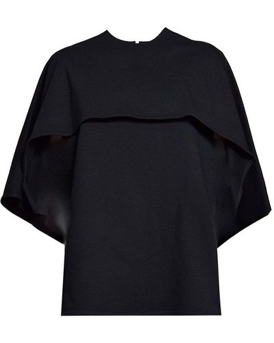 Jil Sander Sleeveless Cape T-shirt - Black