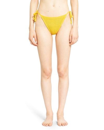 Burberry Crinkled Texture Side-tied Bikini Briefs - Yellow