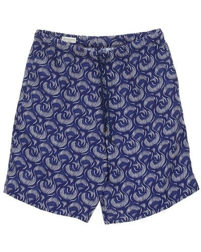 Dries Van Noten Allover Printed Shorts - Blue