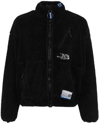 Maison Mihara Yasuhiro Logo-embroidered Zipped Fleece Jacket - Black