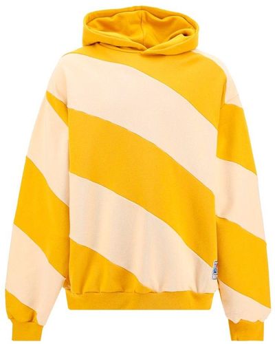 Marni Striped Drop Shoulder Hoodie - Yellow
