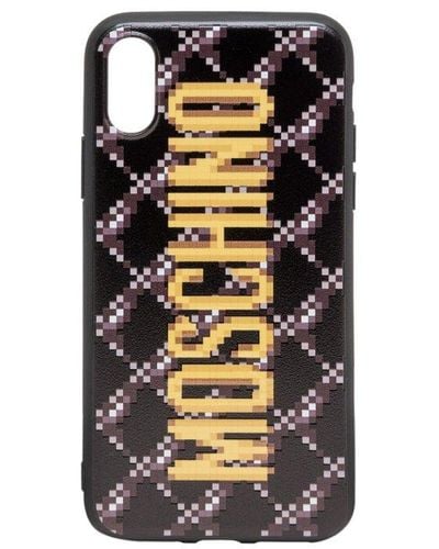 Moschino Pixel Logo Print Iphone Xs Case - Black