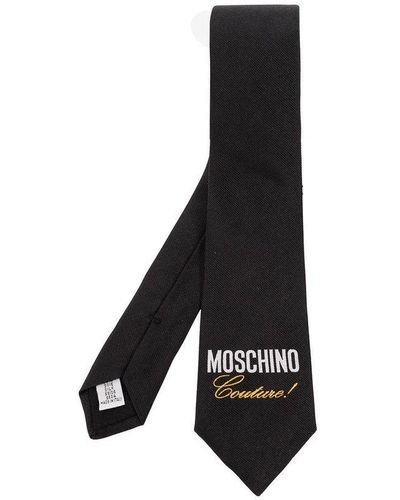Moschino Tie With Logo - Black