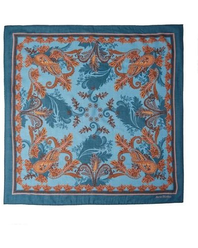 Acne Studios All-over Graphic Motif Square-shaped Scarf - Blue