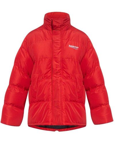 Balenciaga Oversize Quilted Jacket, - Red