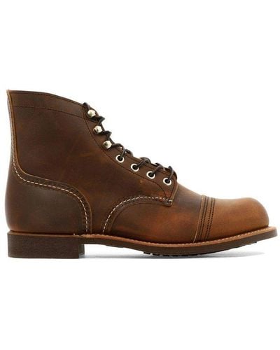 Red Wing Round Toe Lace-up Boots - Brown