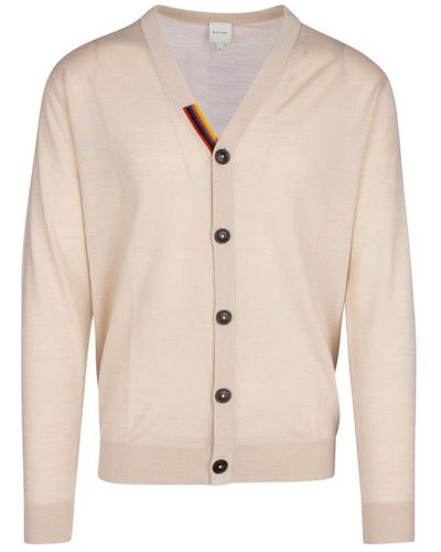 Paul Smith Artist Stripe Buttoned Cardigan - Natural