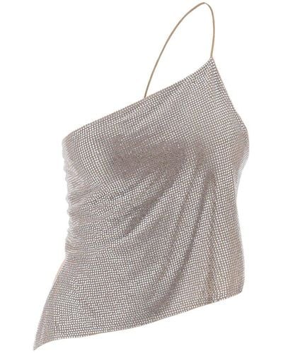 GIUSEPPE DI MORABITO All-over Embellished Cropped Top - Grey