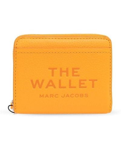 Marc Jacobs Logo Printed Zipped Mini Compact Wallet - Orange