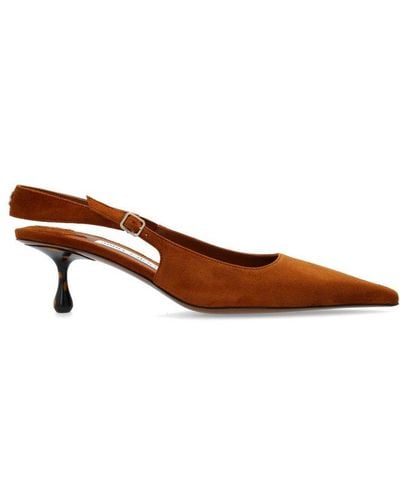Jimmy Choo Amel Pointed-toe Slingback Court Shoes - Brown