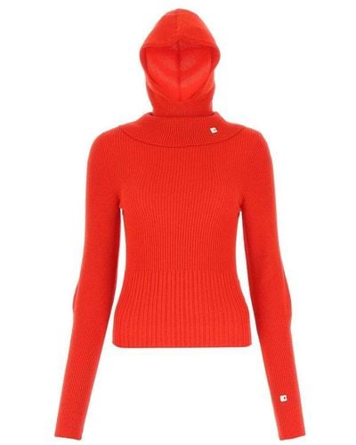 Low Classic Knitted Hoodie - Red