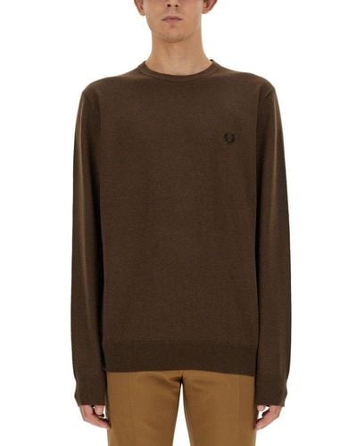 Fred Perry Jersey With Logo - Brown