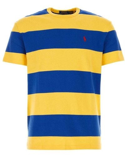 Polo Ralph Lauren Logo Embroidered Striped T-shirt - Yellow