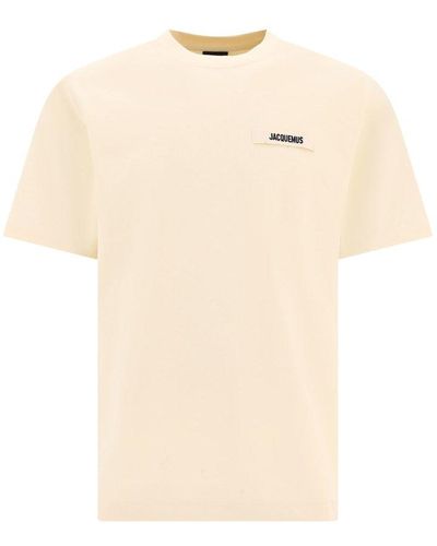 Jacquemus 'le T Shirt Gros Grain' Crew Neck T Shirt - Natural