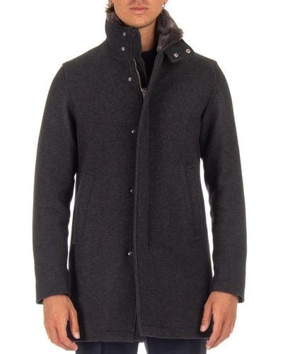 Herno Fur Collar Zipped Jacket - Black