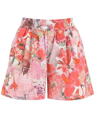 Marni Floral Print Shorts - Red