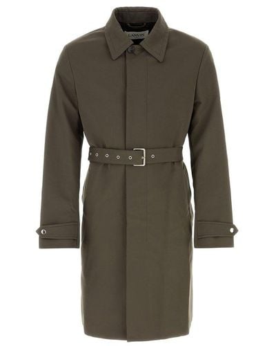 Lanvin Belted Mid-length Trench Coat - Green