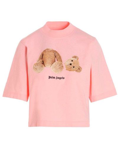 Palm Angels Bear Cropped T-shirt - Pink
