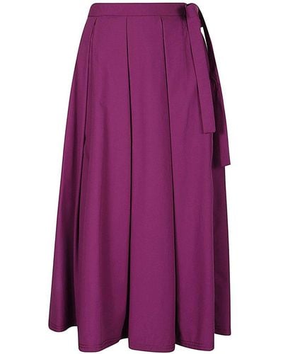 Weekend by Maxmara High Waist Pleated Skirt - Purple