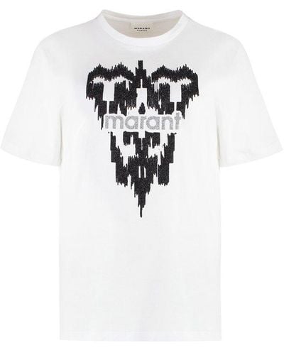 Isabel Marant Logo Printed Crewneck T-shirt - White