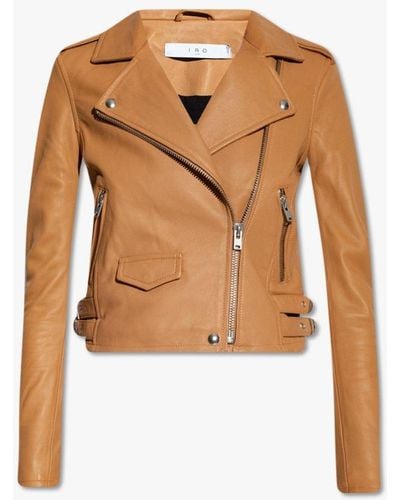 IRO Ashville Biker Leather Jacket - Natural