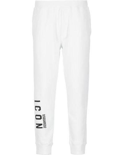 DSquared² Icon Logo-printed Tapered Leg Track Pants - White