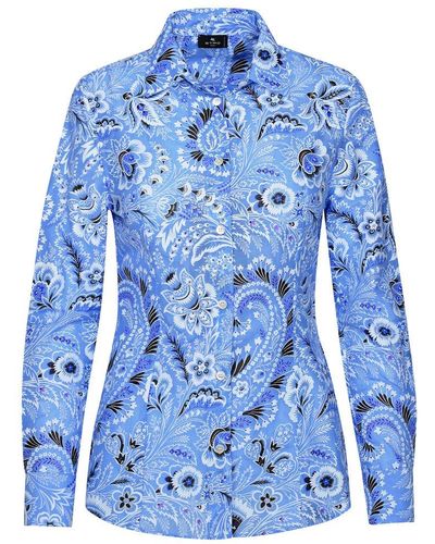 Etro Paisley Printed Buttoned Shirt - Blue