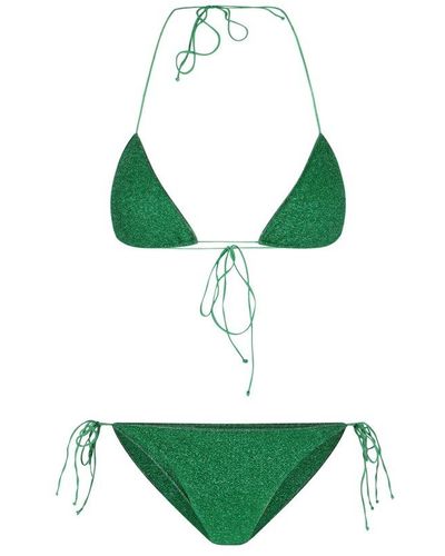 Oséree Lumière Triangle Bikini Set - Green