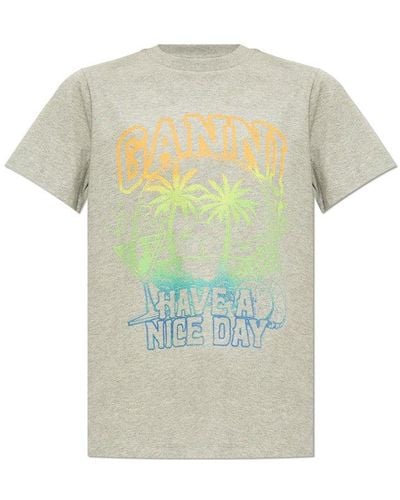 Ganni Printed T-shirt - Grey