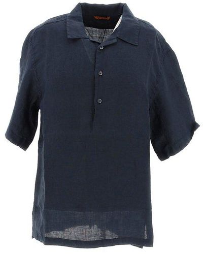 Barena Short-sleeved Side Slit Shirt - Blue