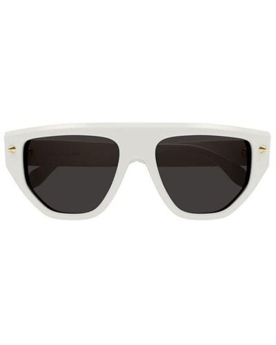 Alexander McQueen Aviator Frame Sunglasses - White