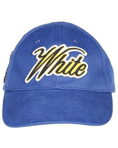 Off-White c/o Virgil Abloh Logo Embroidered Baseball Cap - Blue