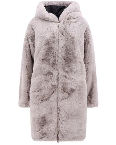 Moose Knuckles Zipped Hooded Coat - Grey
