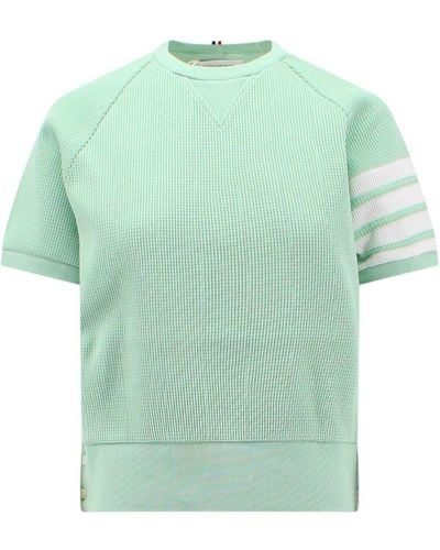Thom Browne 4-bar Stripe Crewneck T-shirt - Green