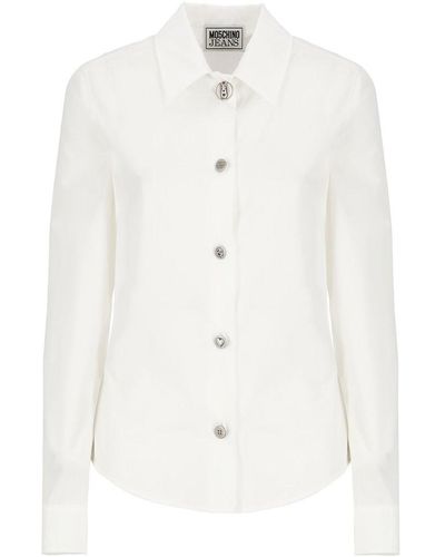 Moschino Jeans Long-sleeved Button-up Shirt - White