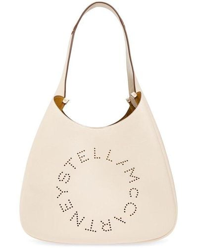 Stella McCartney Logo-perforated Medium Tote Bag - Natural