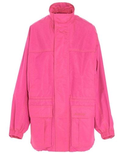 Balenciaga Ripstop High-neck Jacket - Pink
