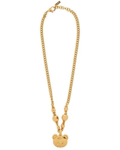 Moschino Teddy Bear-pendant Chain-linked Necklace - Metallic