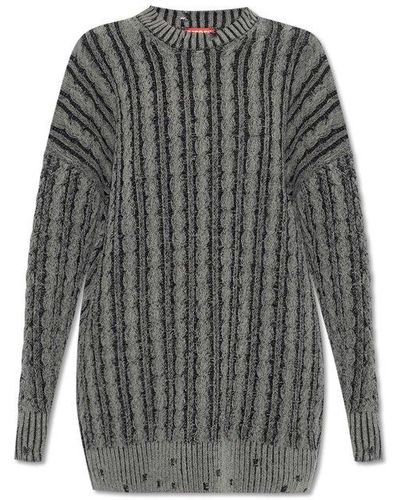 DIESEL M-pantesse Cable-knit Drop-shoulder Sweater - Grey