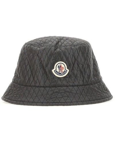 Moncler Logo Patch Bucket Hat - Black