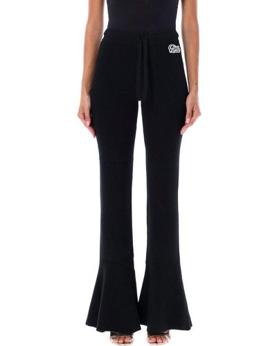Alessandra Rich Wool Blend Knitted Pants - Black