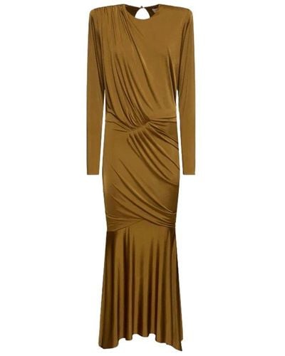 Alexandre Vauthier Pleated Long-sleeved Dress - Natural