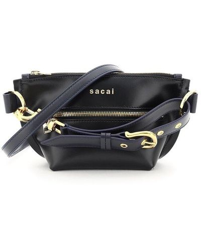 Sacai Logo Print Belt Bag - Black