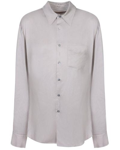 MM6 by Maison Martin Margiela Lining Look Two-way Button-up Shirt - Grey