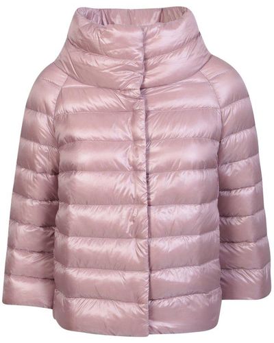 Herno Sofia Cropped Padded Jacket in Pink | Lyst