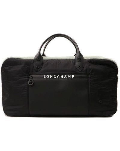 Longchamp Logo Top Handles Duffle Bag - Black