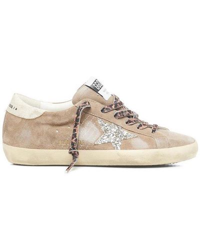 Golden Goose Star Glittered Low-top Sneakers - Gray