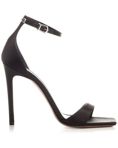 Paris Texas Ankle Strap High Stiletto Heel Sandals - Black