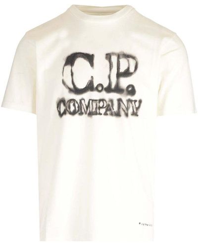 C.P. Company Faded Logo-printed Crewneck T-shirt - White